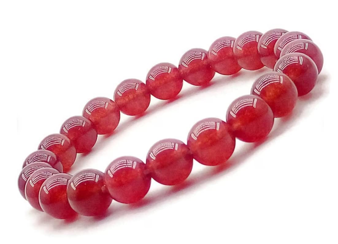 Divinity Crystals Natural Ruby Onyx Bracelet - 8mm Semi Precious Gemstone Beads for Reiki Healing, Crystal Healing, and Chakra Balance Default Title